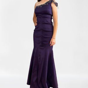 Xscape by Joanna Chen Purple Ball Gown